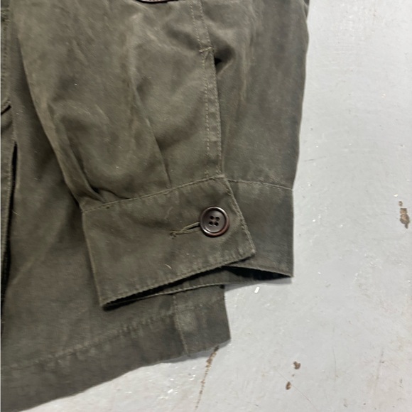 Orvis Dark Green Military Jacket with Brown Leather Details - Picture 5 of 10